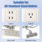 Rindion 65 Pcak Outlet Plug Covers, White Baby Proof Outlet Covers, Plastic Electrical Socket Covers for Outlets, Easy Installation, Durable and Steady Wall Plug Covers for Home and Office