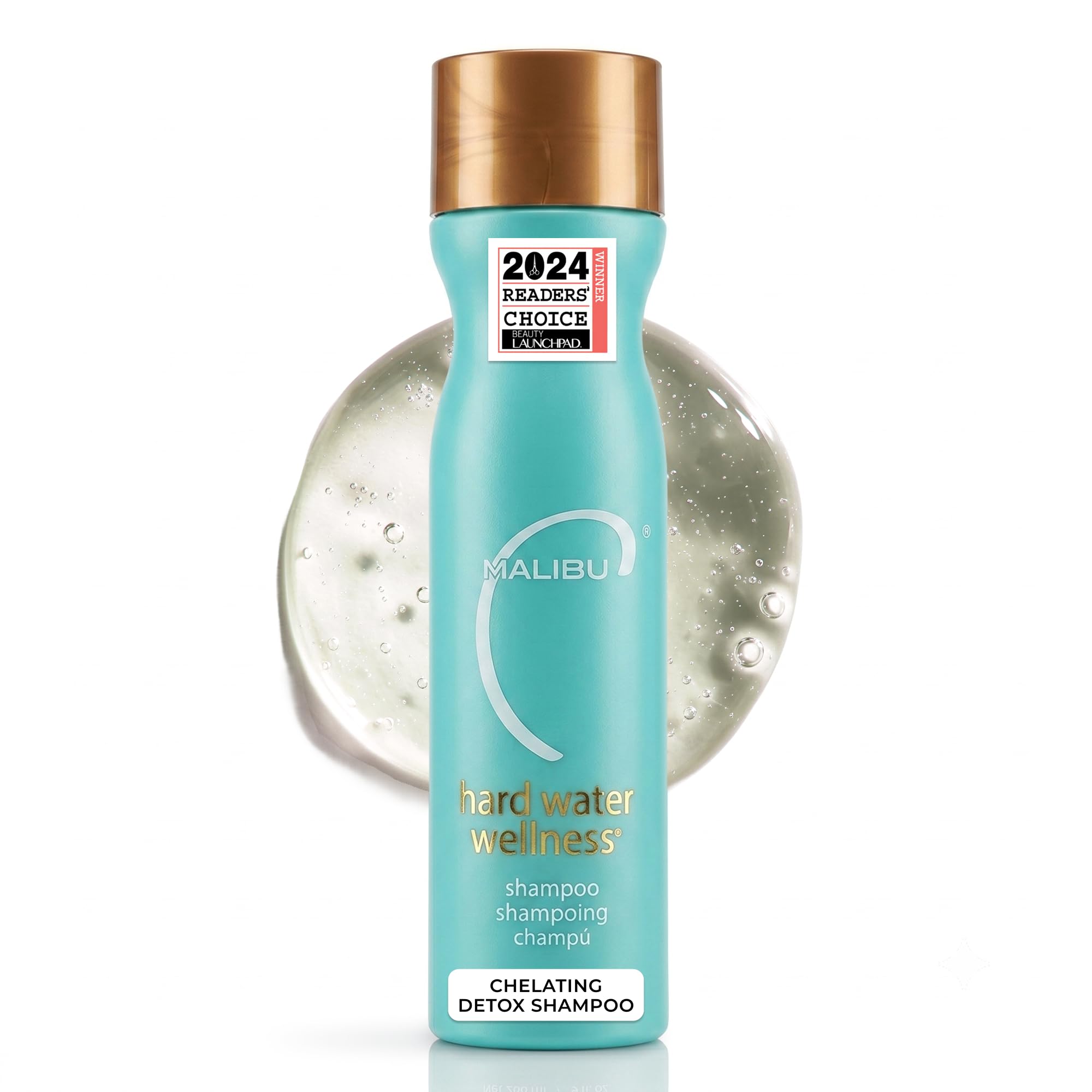 Malibu C Hard Water Wellness Shampoo - Hydrating, Sulfate-Free Hair Care for Hard Water - Removes Minerals and Buildup (9 oz) | Hydrating, Sulfate-Free Detox Shampoo for Hard Water, Gently Removes Minerals & Buildup, Vegan & Cruelty-Free Hair Care