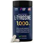 [2 Pack] L-Tyrosine 1000MG Capsules - Natural L Tyrosine Supplement for Kids & Adults - Energy Boost and Brain Supplement - 2x the potency of L-Tyrosine 500mg capsules - 300 Vegan LTyrosine Capsule