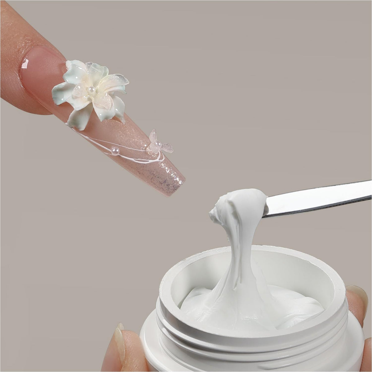 GAOY White 3D Sculpting Gel for Nail Art, 15g