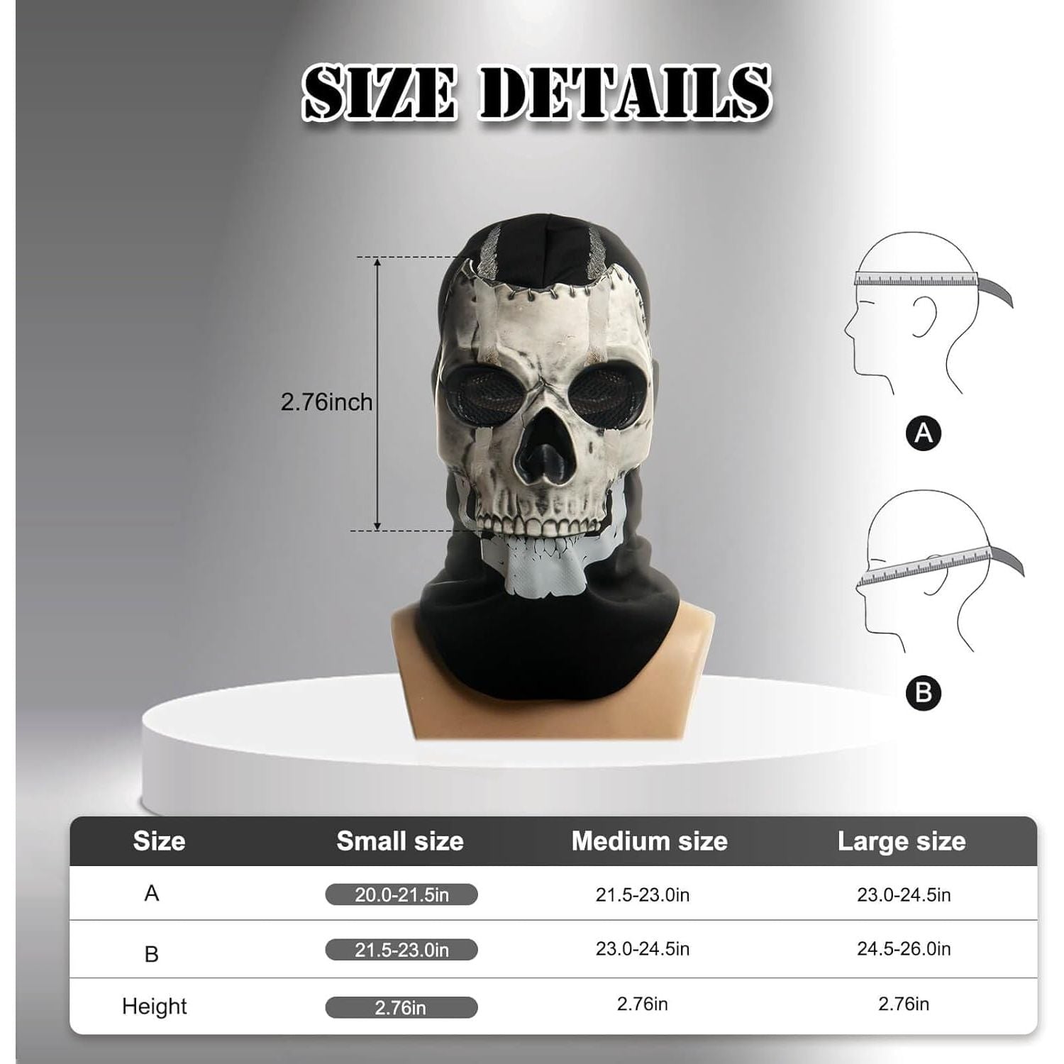 Buy now Halloween Ghost Mask COD Full Head Skull Mask, Game MW2 Ghost for Costume Cosplay at indiglob india