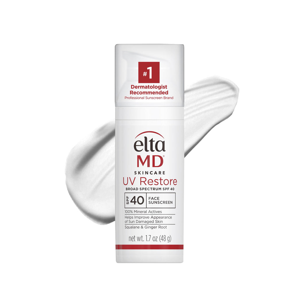 EltaMD UV Restore 100% Mineral Face Sunscreen For Mature Skin, SPF 40 | For Adults with Visible Sun Damage, Fine Lines, or Age Spots, Zinc Oxide Formula, Lightweight, Restores Skin Moisture
