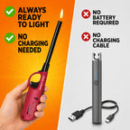 Click n Flame Utility Lighter 4-Pack - Wind Resistant Flexible Shaft Multi Purpose Lighter for BBQ, Kitchen, Candle, Fireplace, Grill