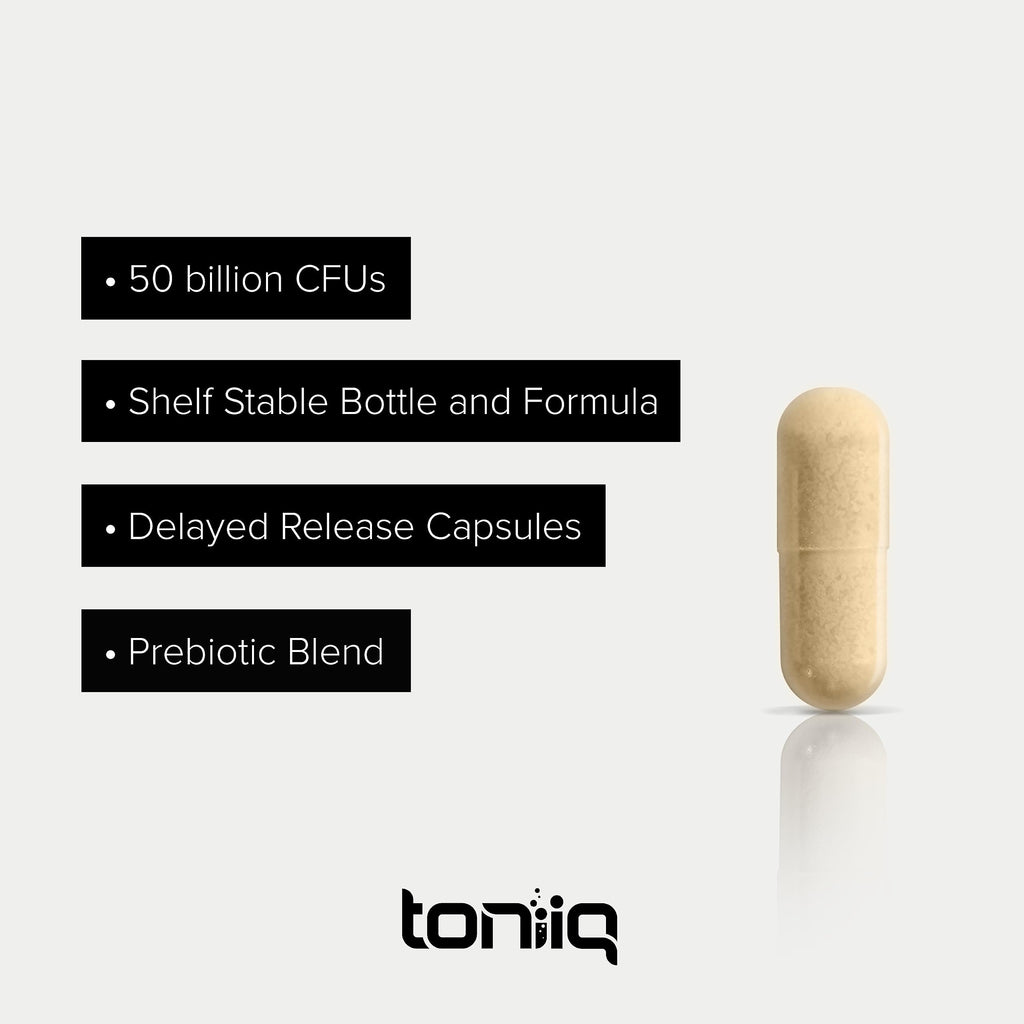 Toniiq 50 Billion CFU Lactobacillus Reuteri Probiotic 50mg per Serving | L Reuteri Probiotics - Highest CFU Count Lactobacillus Reuteri Probiotic - 60 Vegetarian Capsules - 60 Servings