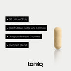 Toniiq 50 Billion CFU Lactobacillus Reuteri Probiotic 50mg per Serving | L Reuteri Probiotics - Highest CFU Count Lactobacillus Reuteri Probiotic - 60 Vegetarian Capsules - 60 Servings