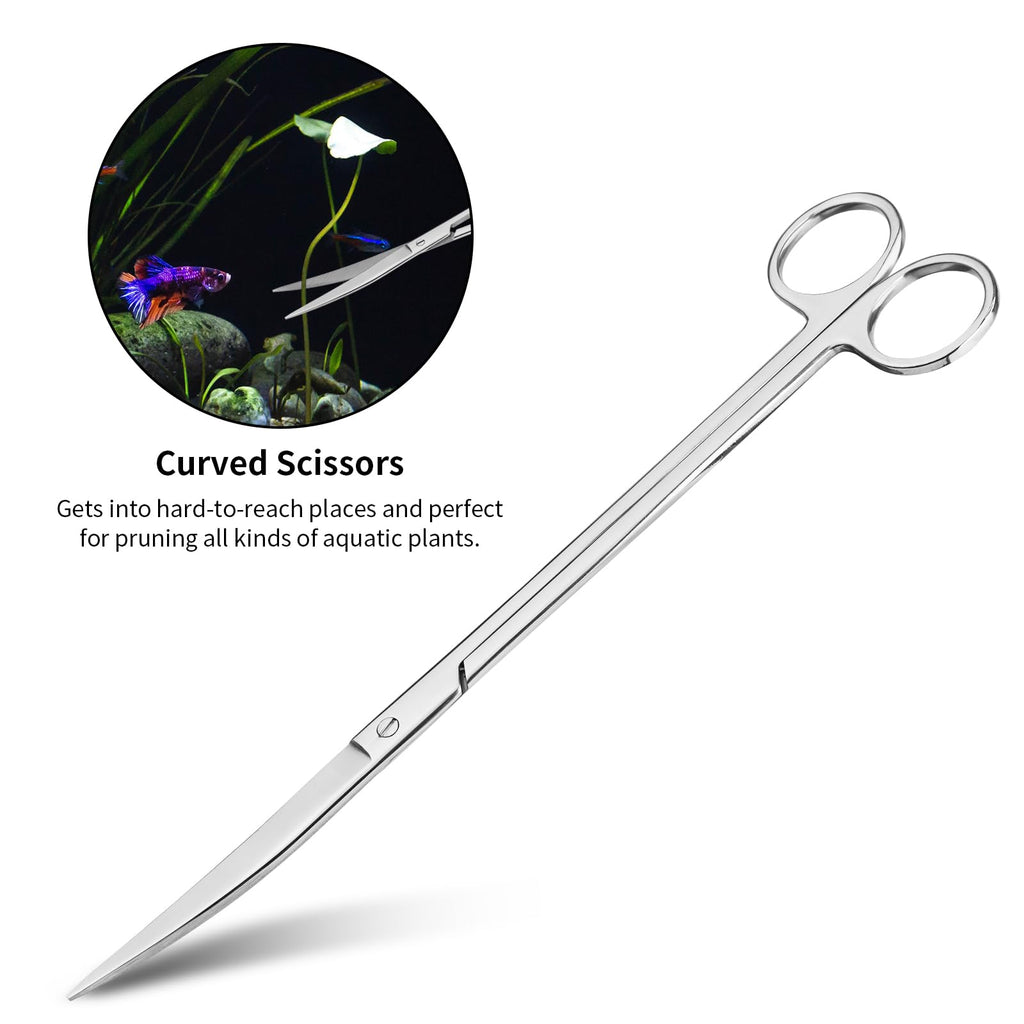 Ohtomber 4PCS Aquascape Tool Aquarium Kit with Tweezers Scissors Scraper