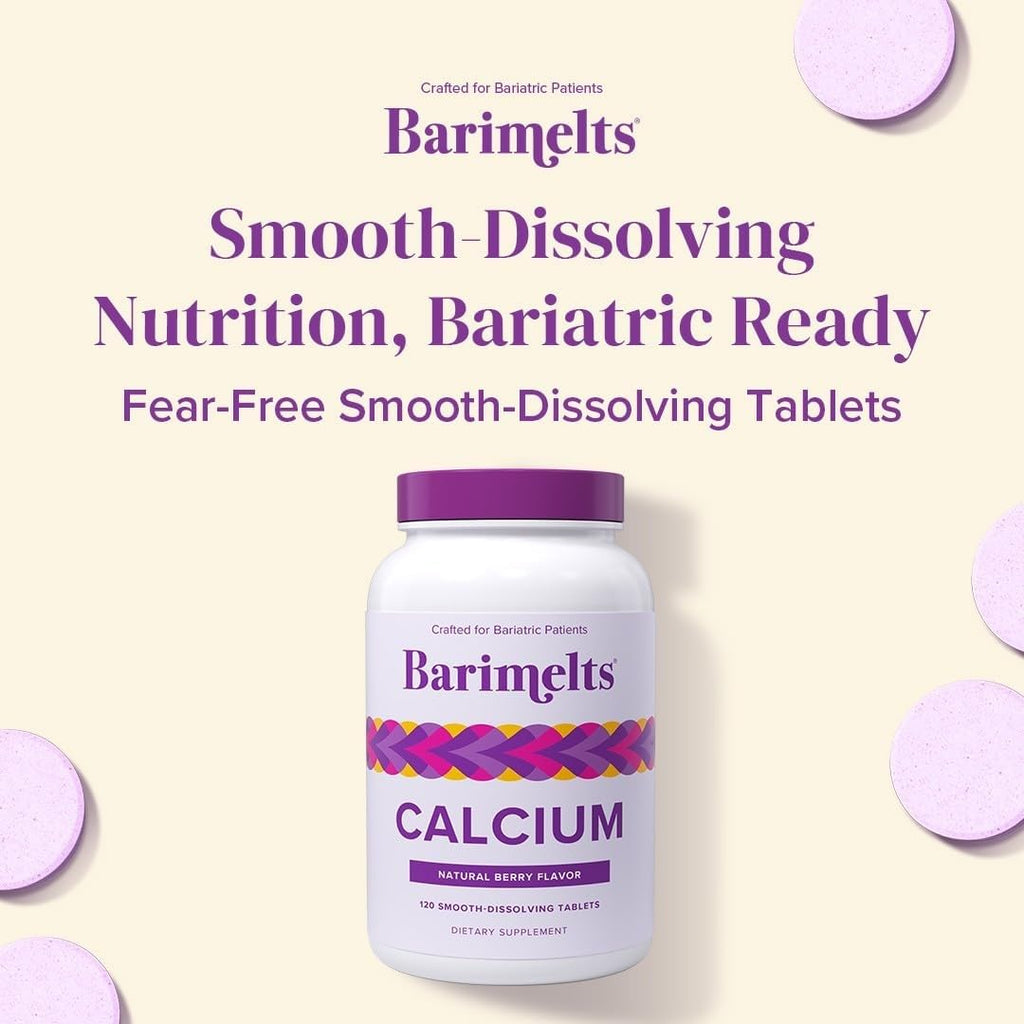 BariMelts Calcium, 240 Tablets, Natural Berry Flavor | Smooth-Dissolving Bariatric Calcium for Women, Supports Bone Health & Strength