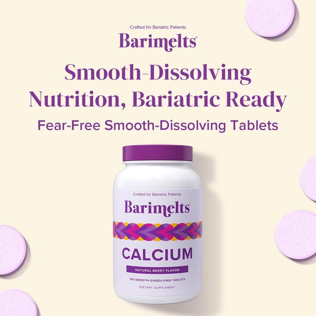 BariMelts Calcium, 240 Tablets, Natural Berry Flavor | Smooth-Dissolving Bariatric Calcium for Women, Supports Bone Health & Strength