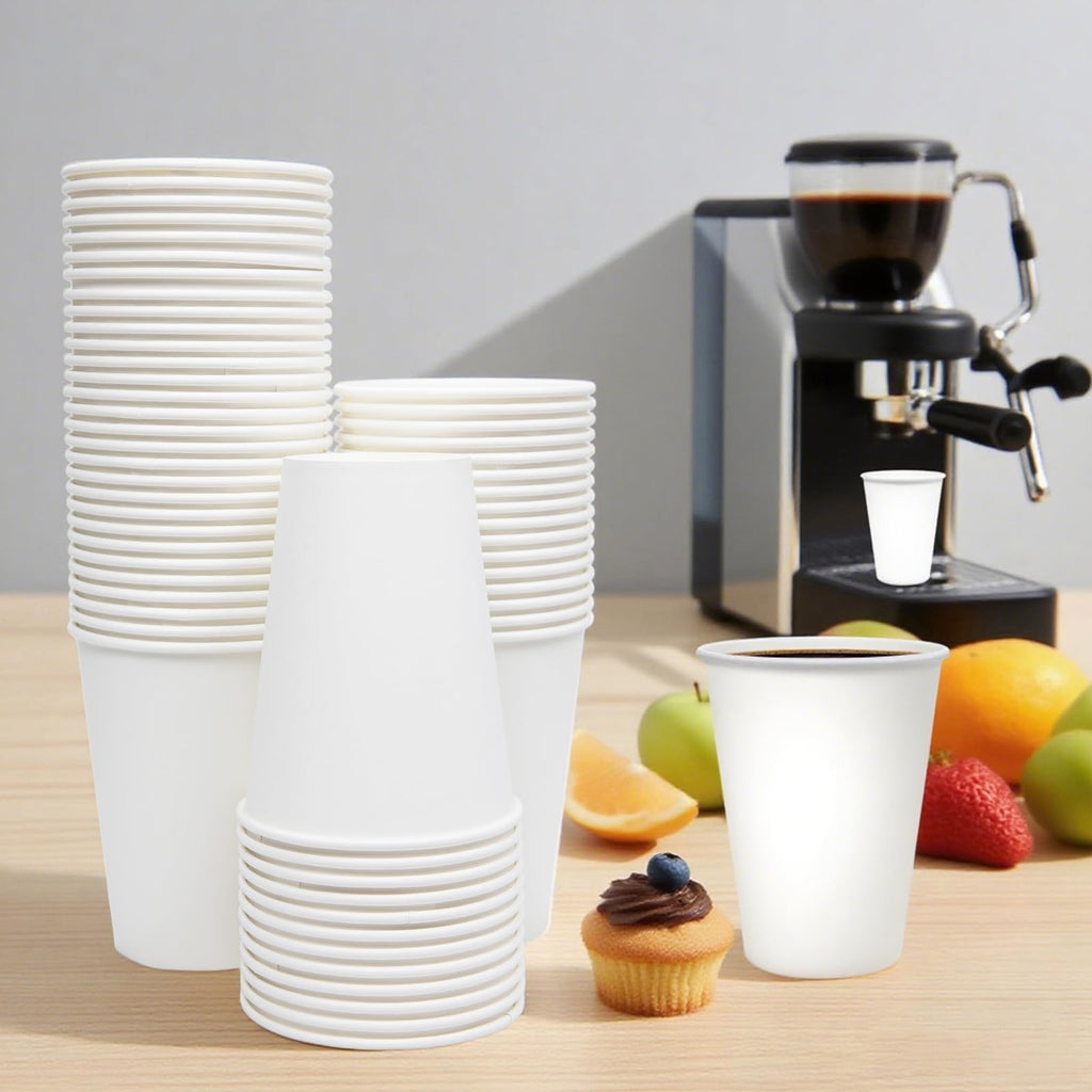 Coffee Cups, 100 Count 12 Oz Paper Cups, Disposable Cups for Hot and Cold, Disposable Coffee Cups for Office Home Party