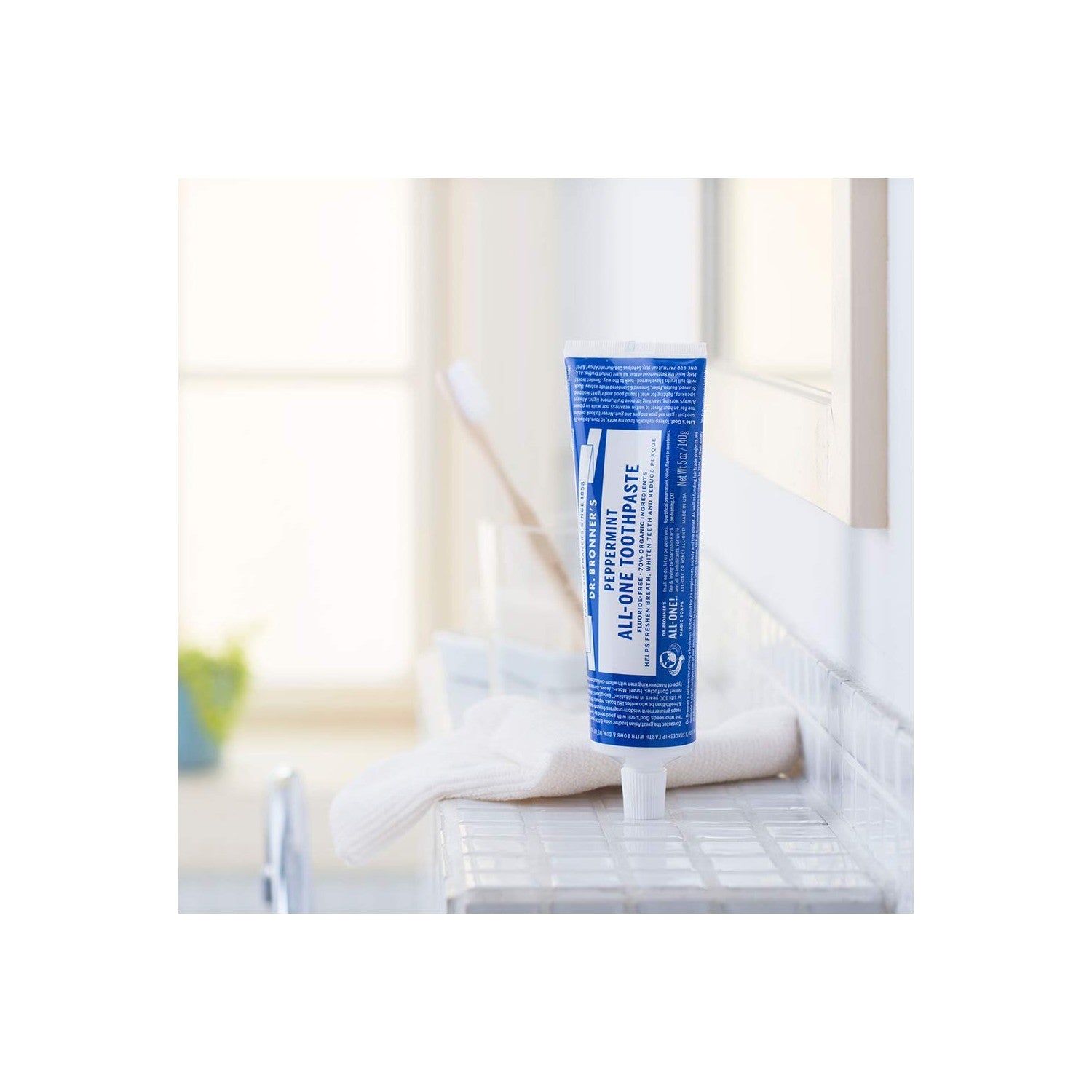 Buy now Dr. Bronnerâ€™s - All-One Toothpaste (Peppermint, 5 ounce) - 70% Organic Ingredients, Natural and Effective, Fluoride-Free, SLS-Free, Helps Freshen Breath, Reduce Plaque, Whiten Teeth, Vegan at indiglob india
