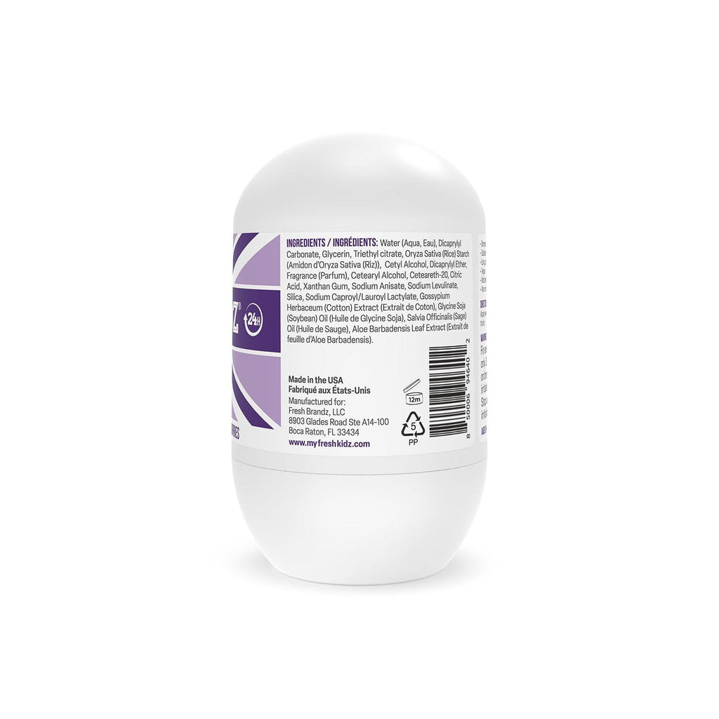 Buy now Fresh Kidz Roll On Deodorant for Kids and Teens - Baking Soda and Aluminum-free 24 Hour Protection for Sensitive Skin - Girls "Purple" 1.86 fl.oz. at indiglob india
