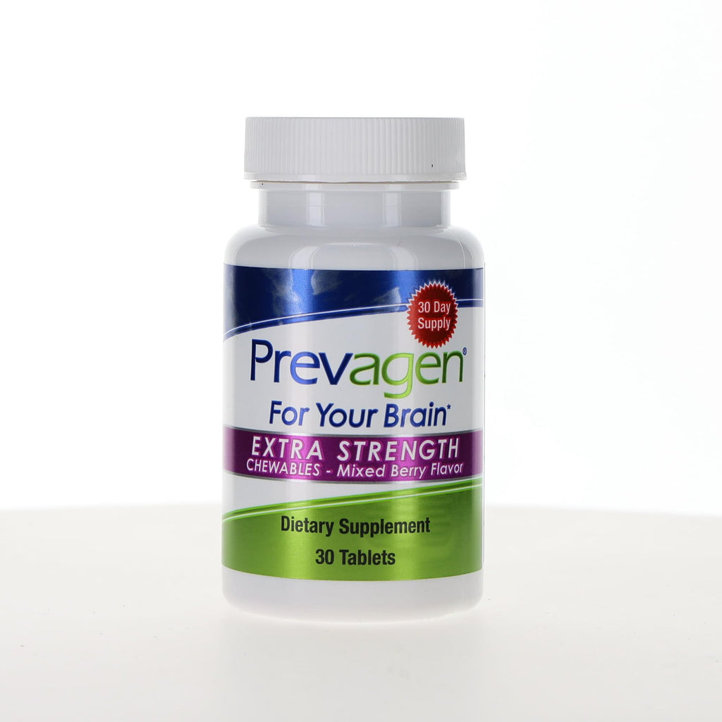 Prevagen Extra Strength Mixed Berry Chewables with Storage Box, 1-Pack | For Your Brain, 1 Month Supply, 20mg Apoaequorin, 50mcg Vitamin D3, 30 Tablets per Bottle
