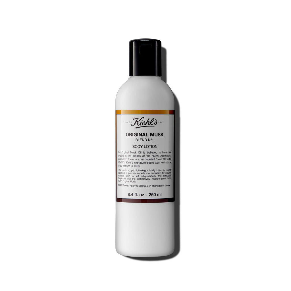 Buy now Kiehl's Original Musk Scented Body Lotion, Lightweight Moisturizer for Body, Leaves Skin Silky Smooth, Absorbs Quickly, with Apricot & Sesame Seed Oil to Soften Skin, Unisex Scent - 8.4 fl oz at indiglob india
