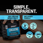 ONNIT Creatine Monohydrate Powder 5g, Unflavored, 30 Servings | IGEN Non-GMO Tested; 5g creatine per serving supports muscle strength, power, lean mass & brain cellular energy; no fillers