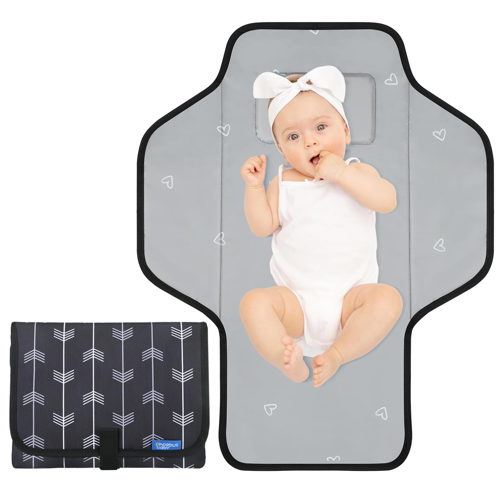 Buy now Baby Portable Changing Pad Travel - Waterproof Compact Diaper Changing Mat with Built-in Pillow - Lightweight & Foldable Changing Station, Newborn Shower Gifts at indiglob india