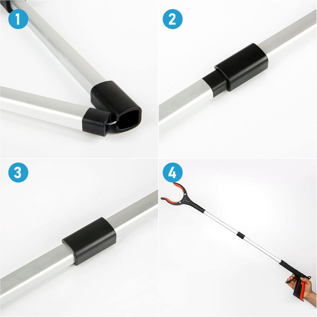 Buy now Upgrade Grabber Reacher Tool, 360Â° Rotating Head, Wide Jaw, 32" Foldable, Lightweight Trash Claw Grabbers for Elderly, Reaching Tool for Trash Pick Up Stick, Litter Picker, Arm Extension (Orange) at indiglob india