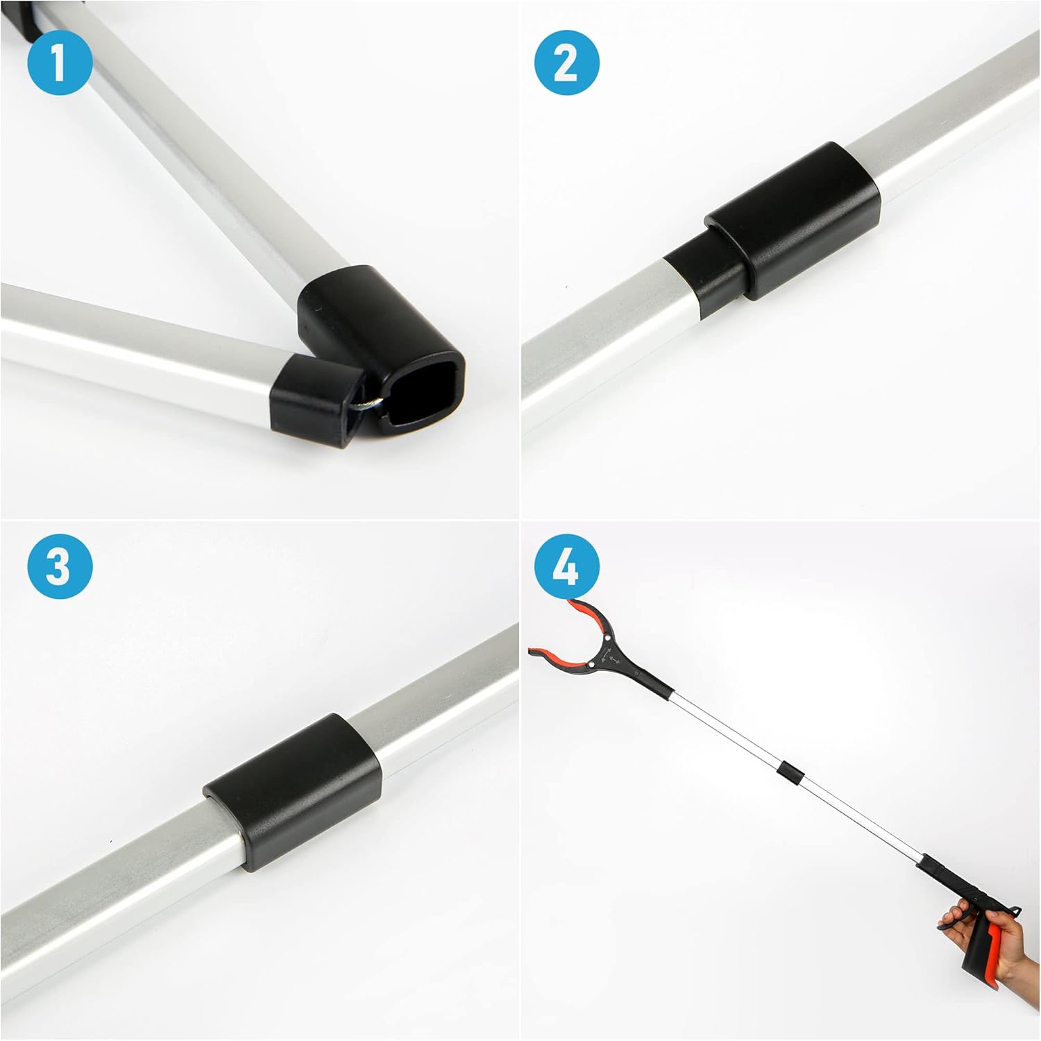 Buy now Upgrade Grabber Reacher Tool, 360Â° Rotating Head, Wide Jaw, 32" Foldable, Lightweight Trash Claw Grabbers for Elderly, Reaching Tool for Trash Pick Up Stick, Litter Picker, Arm Extension (Orange) at indiglob india