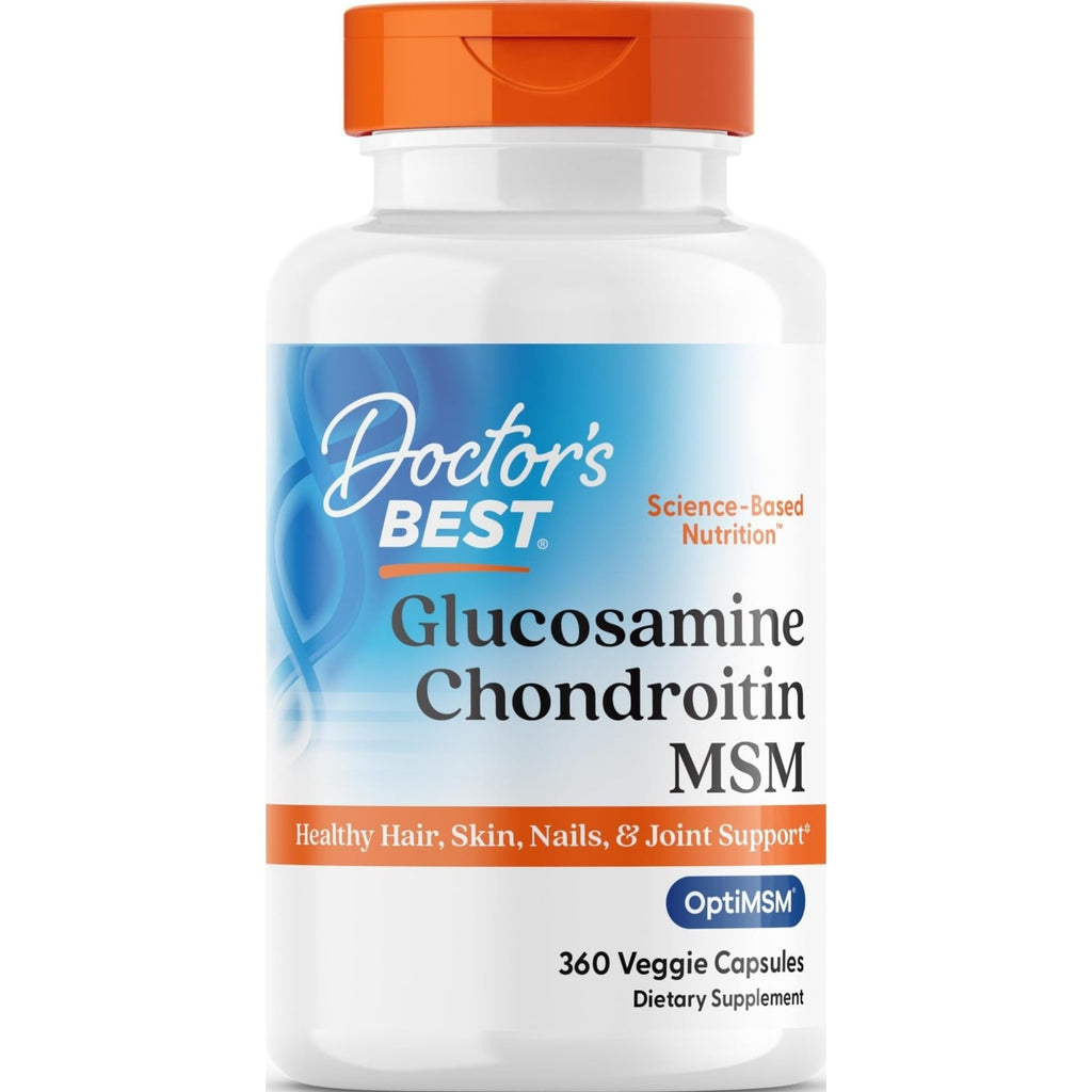 Doctor's BEST Glucosamine Chondroitin MSM - Joint Health Support Supplement for Women & Men, Nutritional Support for Joint Strength, Hair, Skin, & Nails, Gluten Free, Non GMO - 240 Capsules