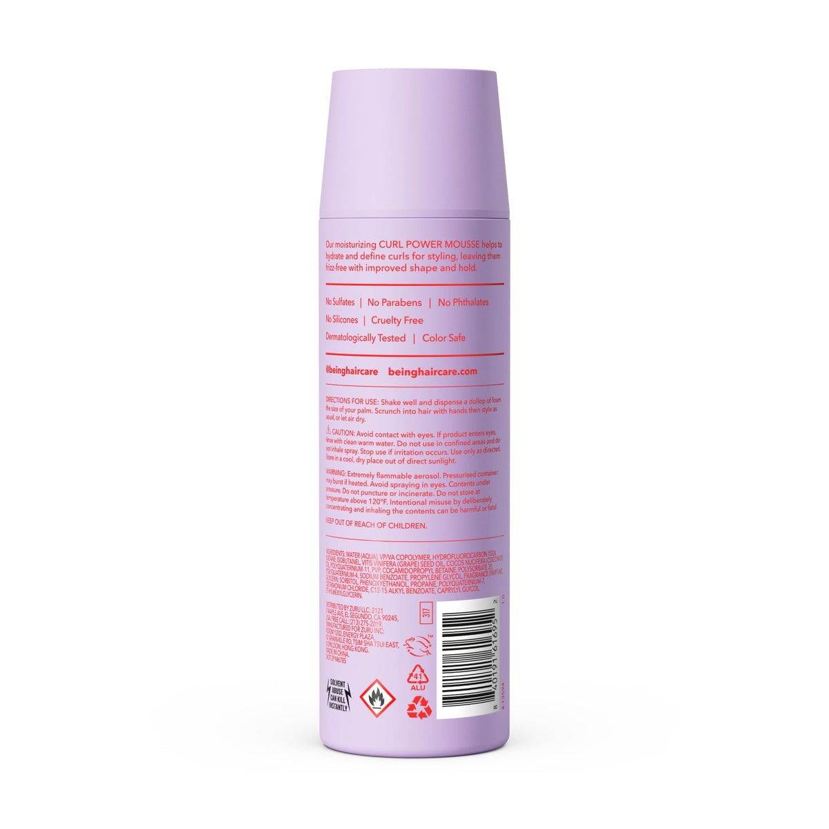 being CURL POWER MOUSSE Curl Defining Foam with Coconut and Grapeseed Oil 6 OZ(Pack of 2)