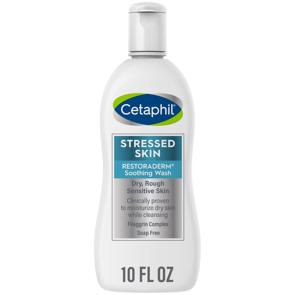 Buy now Cetaphil RESTORADERM Soothing Wash, 10 fl oz, Soothes Dry, Stressed Skin, Hypoallergenic, Soap & Paraben Free, National Eczema Association Endorsed at indiglob india