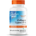 Buy now Doctor's Best Collagen Types 1 & 3 with Vitamin C, Non-GMO, Gluten Free, Soy Free, Supports Hair, Skin, Nails, Tendons & Bones, 500 mg, 240 Caps (DRB-00263) Default at indiglob india