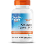 Buy now Doctor's Best Collagen Types 1 & 3 with Vitamin C, Non-GMO, Gluten Free, Soy Free, Supports Hair, Skin, Nails, Tendons & Bones, 500 mg, 240 Caps (DRB-00263) Default at indiglob india