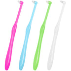 4 PCS End Tuft Toothbrush Adult, Single End Tuft Brush, Soft Orthodontic Toothbrushes for Braces, Small Soft Head for Tiny Hard-to-Reach Areas Detail Cleaning, Individually Wrapped