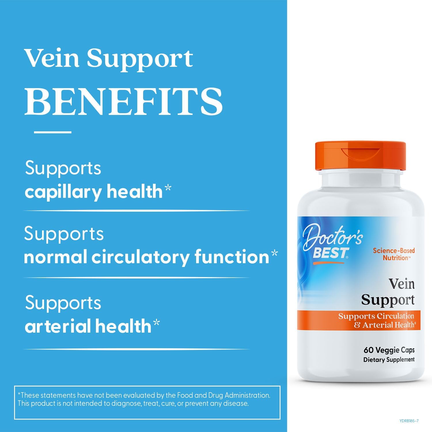 Buy now Doctors Best Vein Support, Supports Circulation & Arterial Health, Non-GMO, Gluten Free, Soy Free, Vegan 60 Veggie Caps at indiglob india