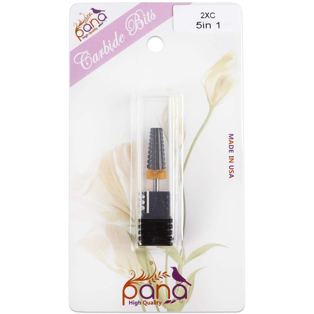 PANA 3/32" Shank 5-in-1 Nail Carbide Bit - (Triple Coarse - 2X Coarse Grit, DLC Black) - Two Way Rotate use for Both Left and Right Handed Fast remove Acrylic or Hard Gel