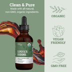 Organic Lugol's Iodine Liquid Drops Supplement - 2% Thyroid Non-GMO 2 Oz | Earth Harmony Iodine Supplement, Potassium Iodide, Thyroid Support, 3000mcg