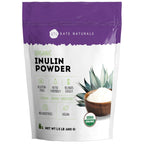 Kate Naturals Inulin Powder Organic from Blue Agave (8oz) | Soluble Prebiotic Fiber for Coffee, Yogurt & Smoothies