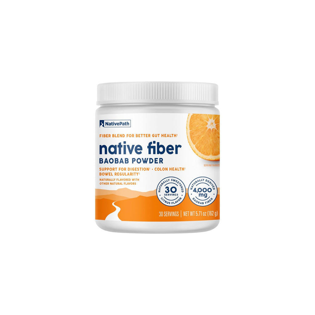 NativePath Baobab Prebiotic Fiber, Orange, Sugar-Free, 30 Servings