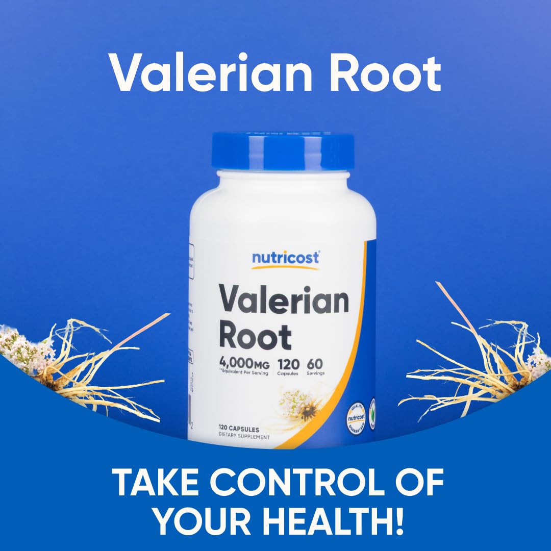 Nutricost Valerian Root Extract 120 Capsules for 60 Servings Per Bottle | Vegetarian, GMO Free and Gluten Free