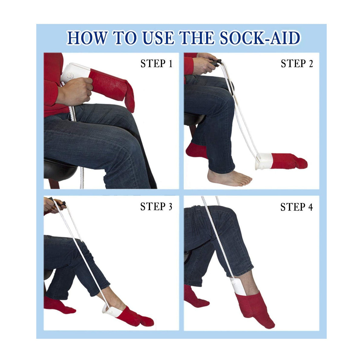 RMS Deluxe Sock Aid - Socks Helper with Foam Handles for Regular Socks