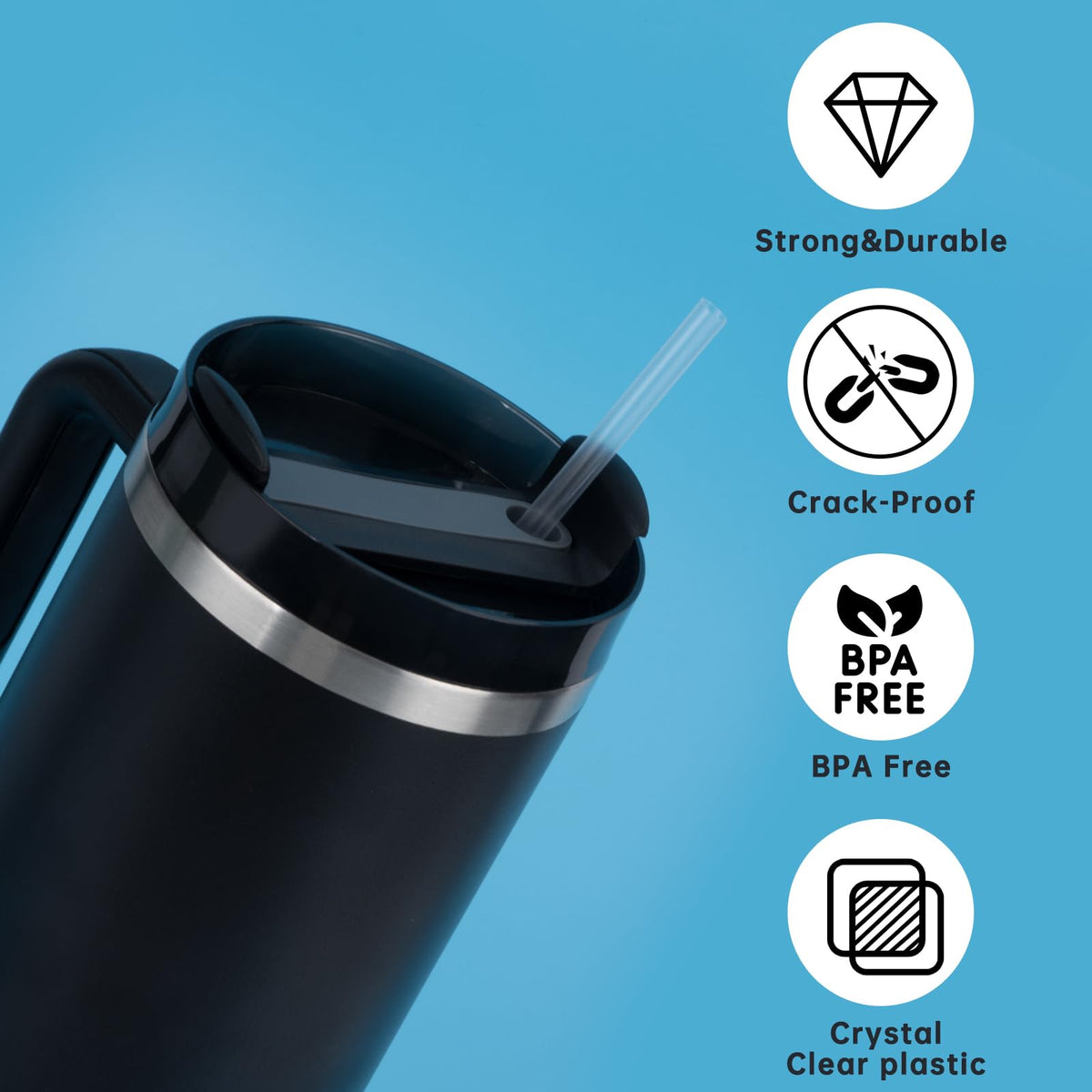 100PCS Disposable Straws for 40 OZ Tumbler, Extra Long Straws Disposable for Stanley Cup 30 Oz 40 Oz Tumbler, Straws Individually Wrapped