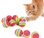 Bepets 12PCS Foam Balls for Cats, Colorful Rainbow Cat Toy Sponge Balls Soft Pet Toy