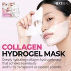 Collagen Hydrogel Face Mask, Pack of 4, 34g Each | Hydrolyzed Collagen, Hyaluronic Acid, Niacinamide & Peptides, Deep Hydration, Smooth Skin