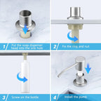 Buy now Built in Sink Soap Dispenser or Lotion Dispenser for Kitchen Sink Brushed Nickel Kitchen Sink Soap Dispenser Bar Sink Soap Dispenser with 17OZ Bottle at indiglob india