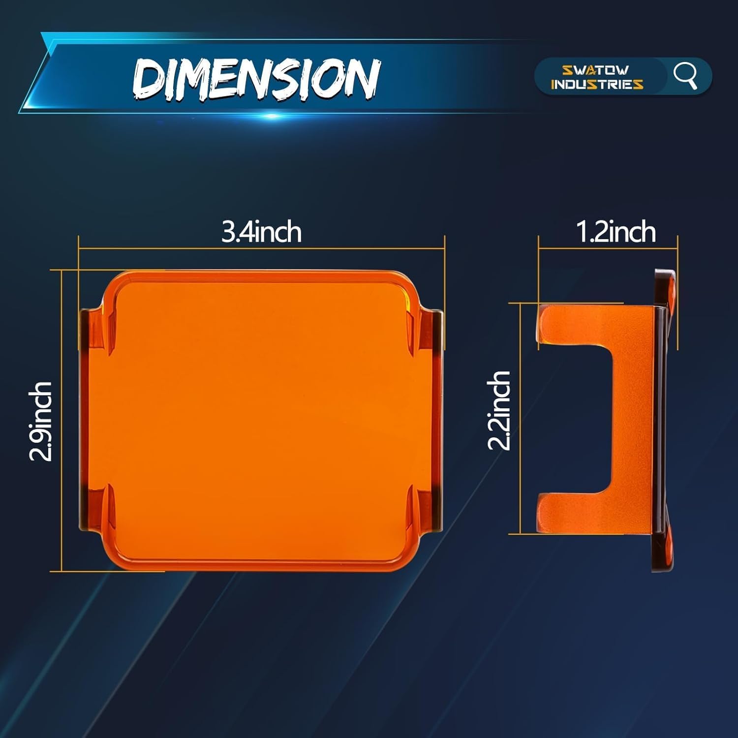 Buy now 2PCS Pod Light Covers Amber 3 Inch LED Light Bar Cover Amber LED Pods 3x3 Square Work Lights Cube Covers Ditch Pods PC Lens Cover at indiglob india