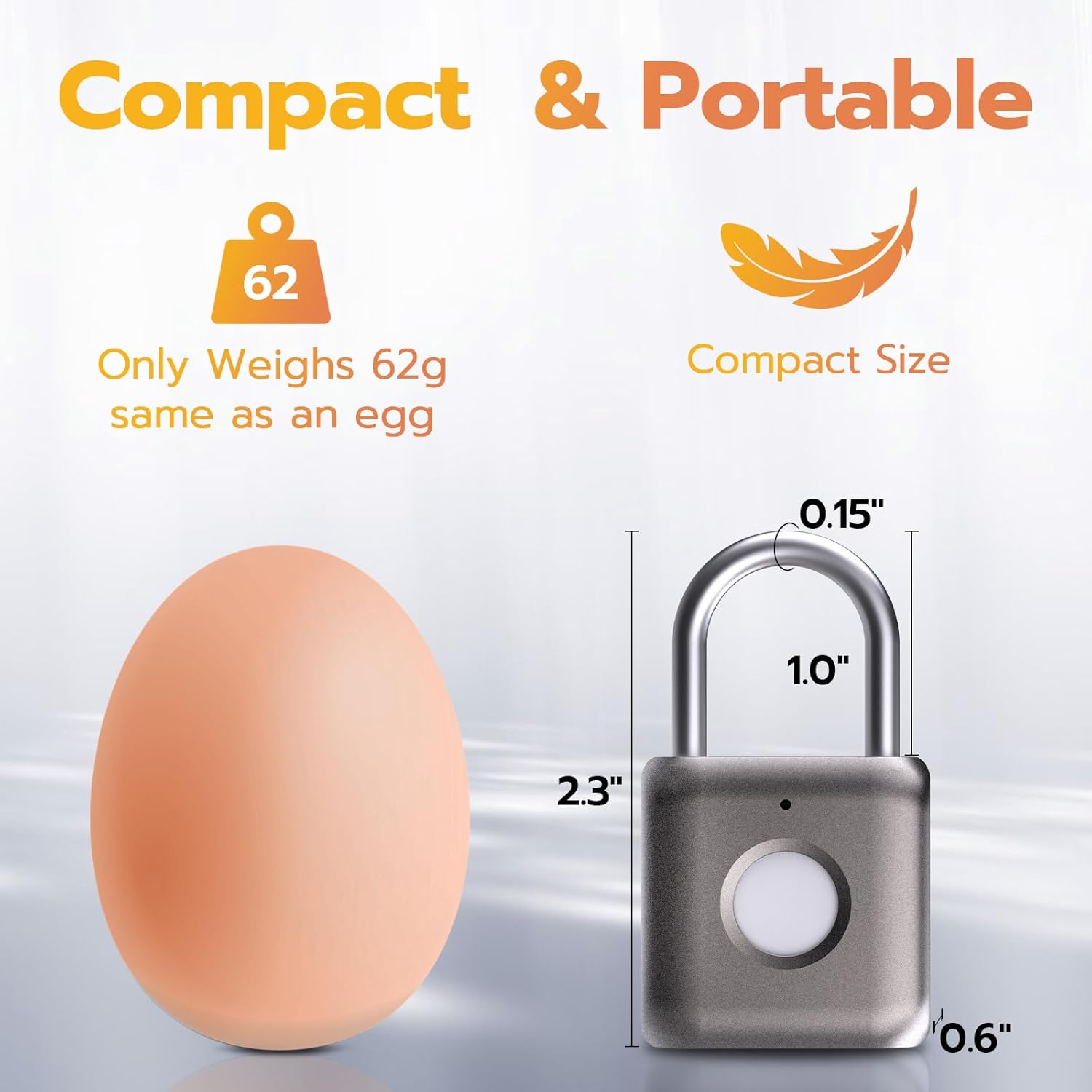 Buy now Pothunder Fingerprint Smart Padlock Lock, Biometric Metal Keyless Thumbprint Lock, Waterproof, USB Rechargeable, for Gym Locker, School Locker, Luggage, Backpack, Suitcase(Gray) at indiglob india