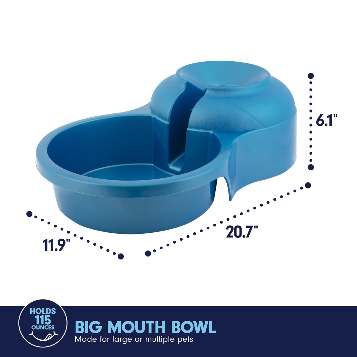 Petmate Big Blue Outdoor Pet Water Bowl, 5 Gallons, Jug not Included