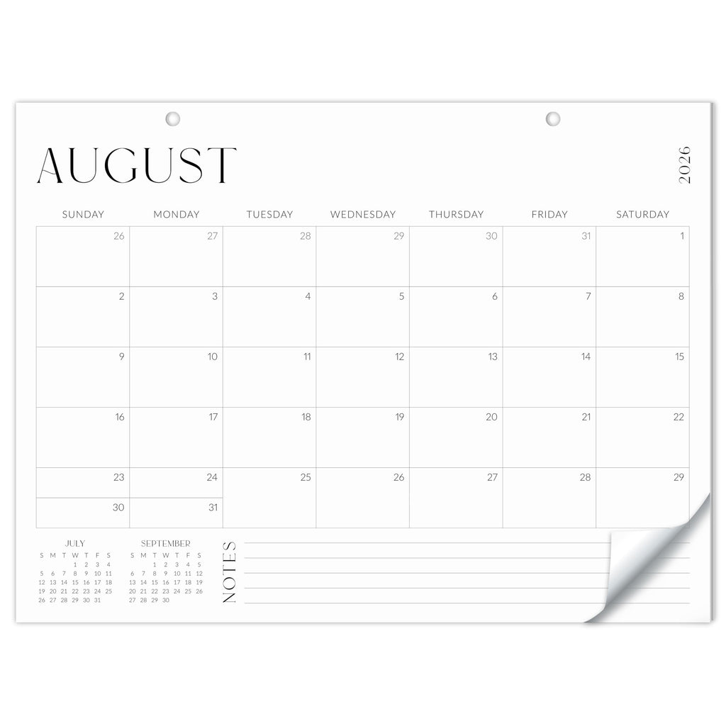 Aesthetic 2026-2027 Desk Calendar - Runs From June 2026 Until December 2027