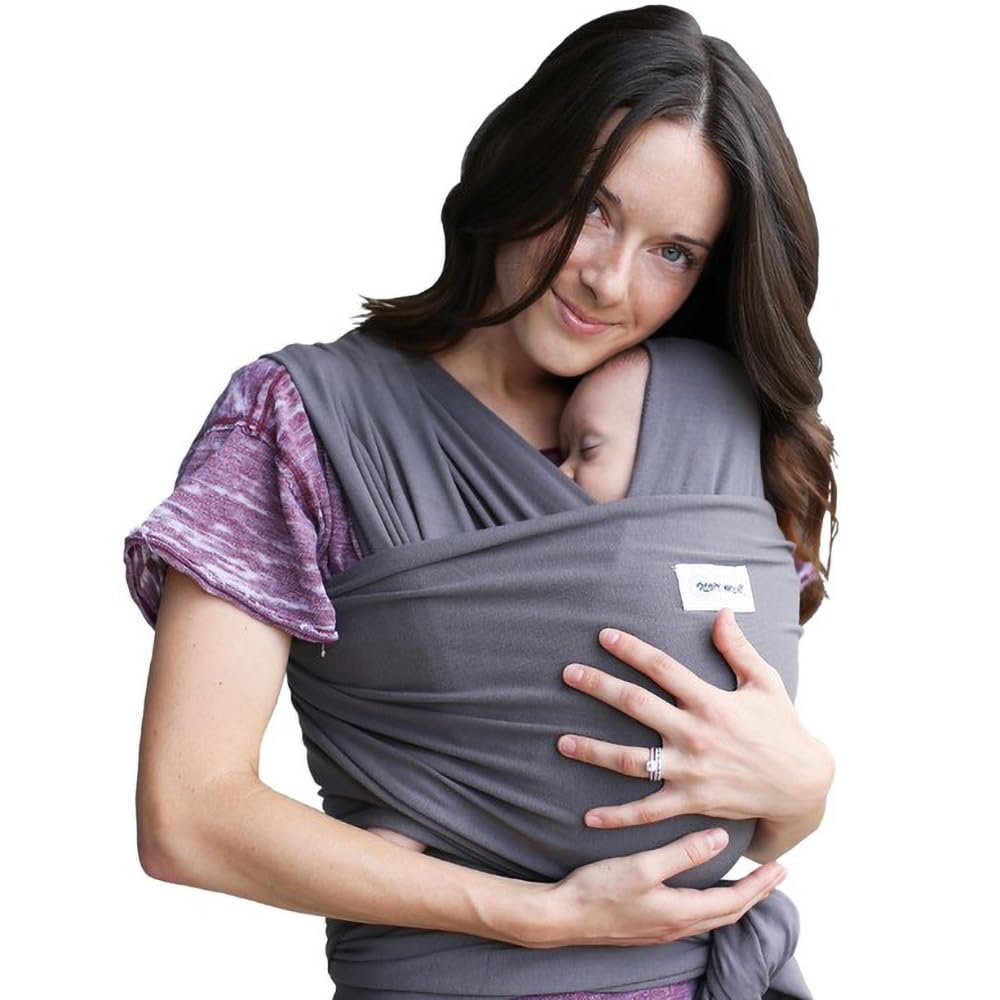Buy now Sleepy Wrap Stretchy Ergonomic Baby Carrier Sling for Newborns to Toddlers - Hands-Free Lightweight Baby Wrap 7-35 lbs (Dark Gray) Poly-Spandex Blend Grey at indiglob india