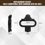 Bike Cleats - Compatible with Shimano SPD SM-SH51 & Look X-Track Pedals - for Indoor Cycling, Spinning & Mountain Biking Shoes - Easy Release, High Stability, Includes Allen Wrench