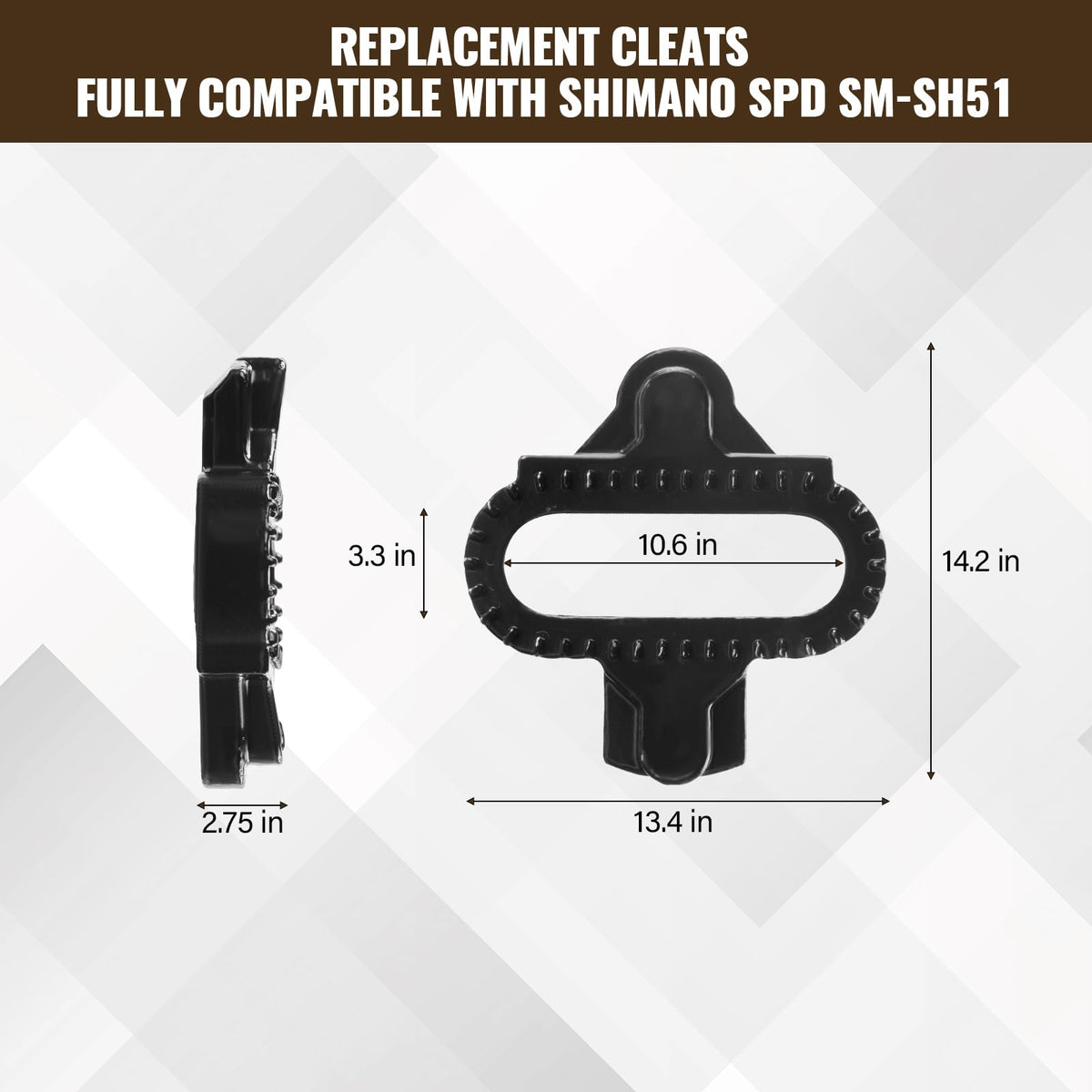 Bike Cleats - Compatible with Shimano SPD SM-SH51 & Look X-Track Pedals - for Indoor Cycling, Spinning & Mountain Biking Shoes - Easy Release, High Stability, Includes Allen Wrench