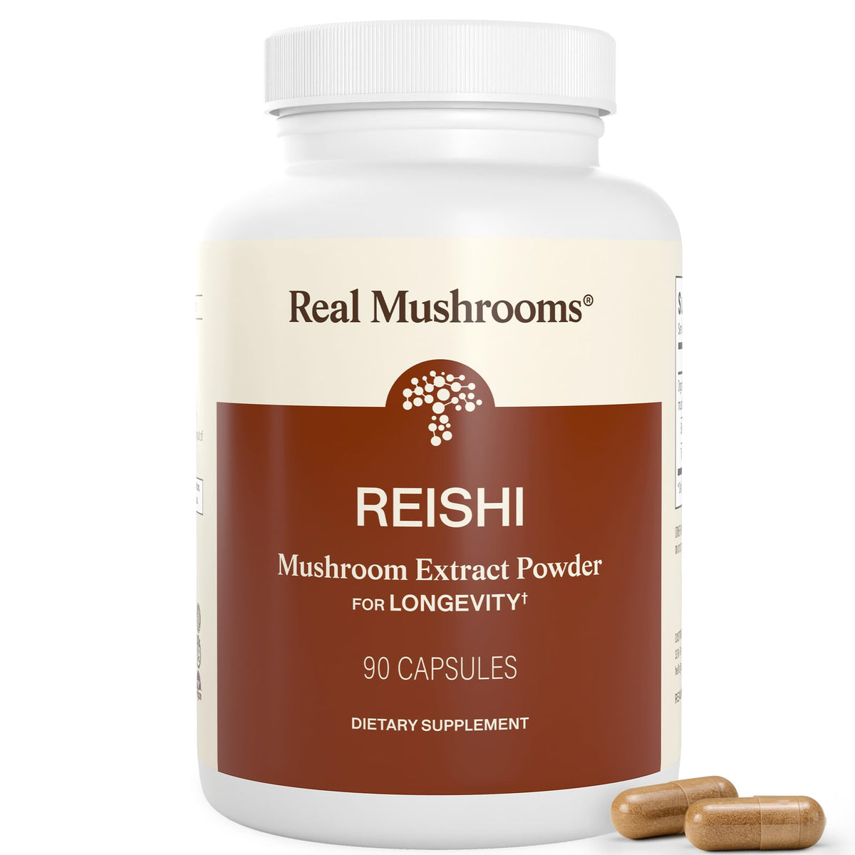 Real Mushrooms Organic Red Reishi Capsules for Wellness, 90ct
