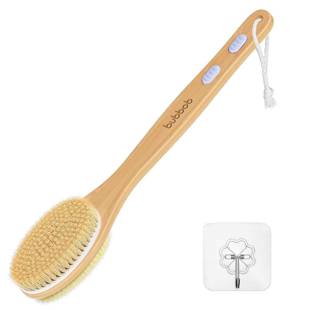 Back Scrubber for Shower,Bath Brush with Long Handle,Men and Women (Blue) | Bath Brush Body Exfoliator for Wet or Dry Brushing