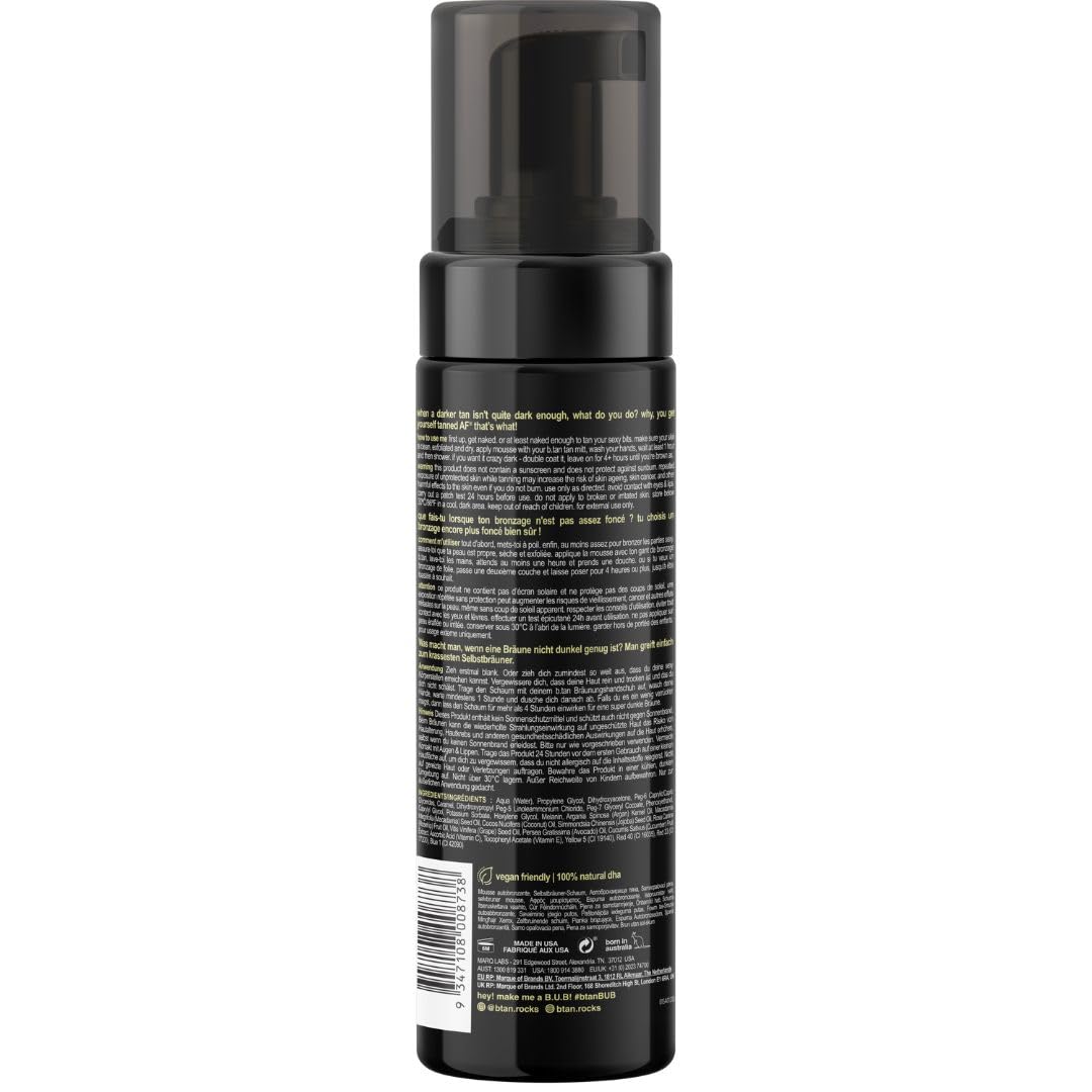 Buy now b.tan Dark Self Tanner Mousse | Get Tanned - Best, 1 Hour Express Sunless Tanning Foam, No Fake Tan Smell, Ultra Dark Bronzing Glow, Face & Body, Vegan, Cruelty Free, 6.7 Fl Oz at indiglob india