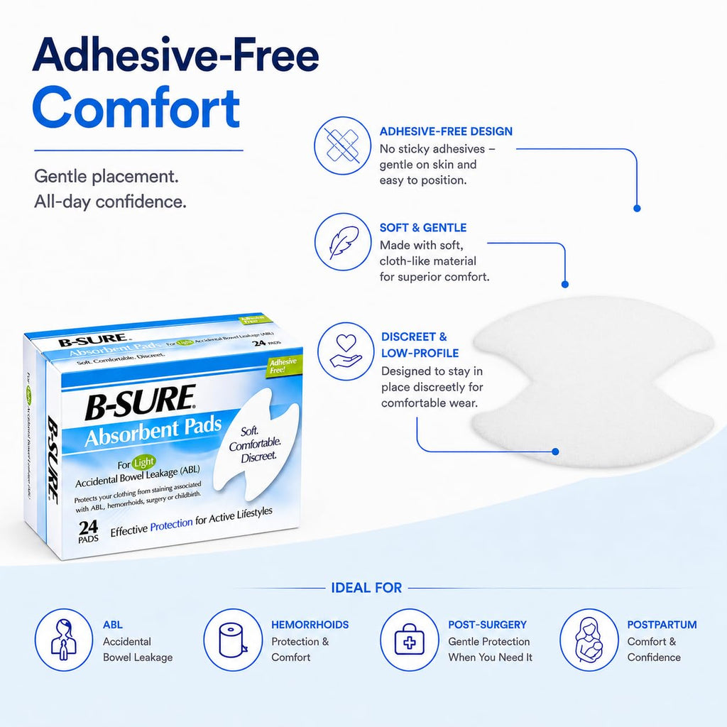 B-Sure Anal Leakage Pads, Box/24 Pads
