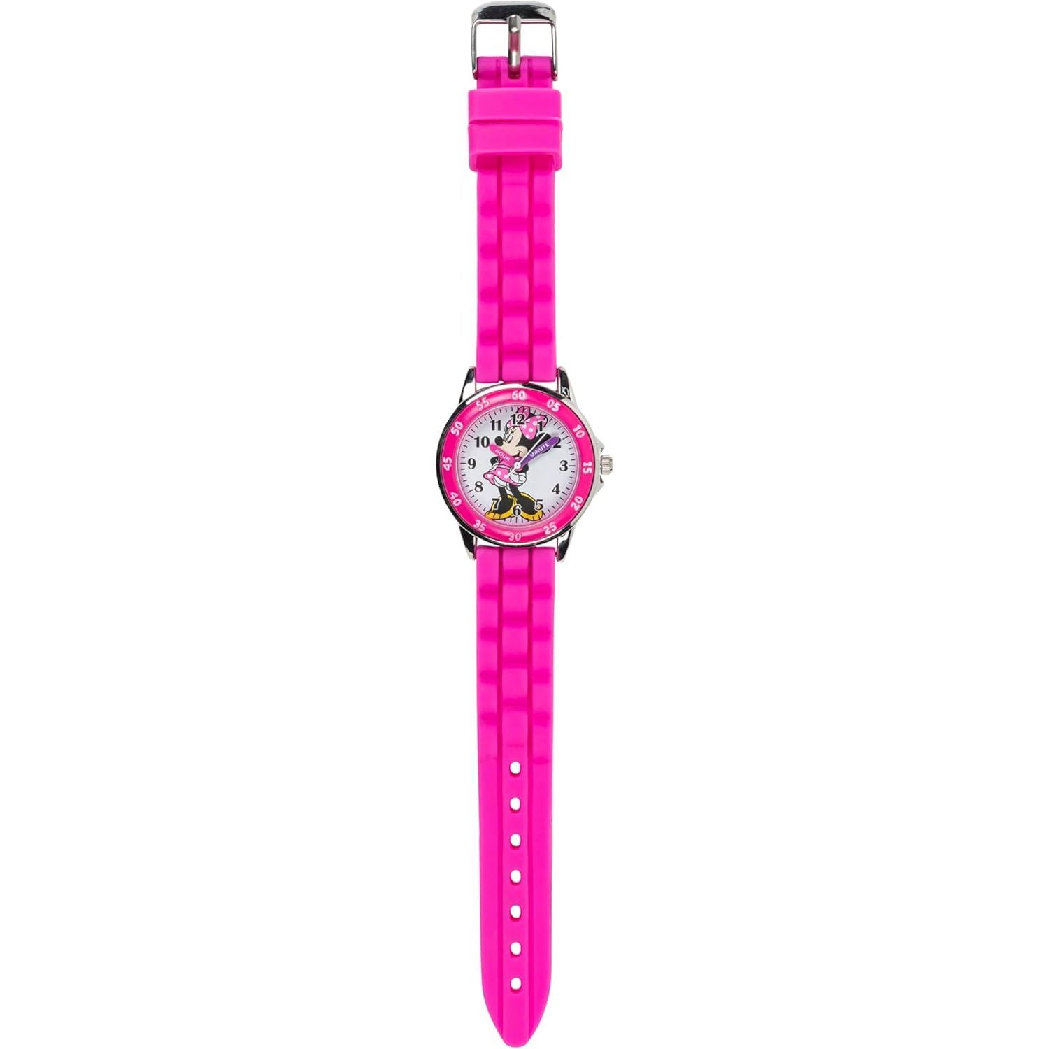 Buy now Minnie Mouse Time Teacher Watch for Girls - Analog Time Learning with Easy-to-Read Numbers and Comfortable Silicone Band at indiglob india